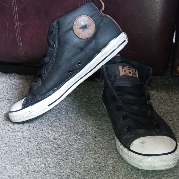 Converse Black and White High-Top Sneakers - Picture 1 of 2